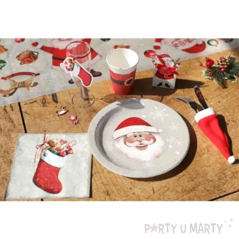 kubeczki papierowe pasek swietego mikolaja santex 250 ml 10 szt