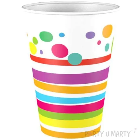kubeczki papierowe paski i grochy fresh arpex 180 200 ml 8 szt