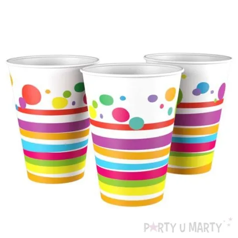 kubeczki papierowe paski i grochy fresh arpex 180 200 ml 8 szt