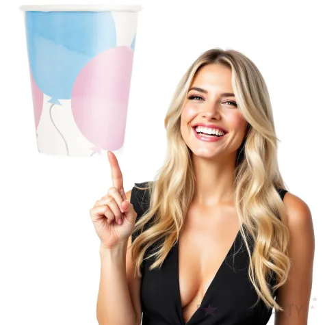 kubeczki papierowe pastelowe baloniki unique 266 ml 8 szt