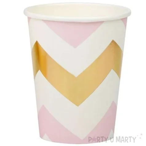 kubeczki papierowe pattern works pink chevron neviti 230 ml 8 szt