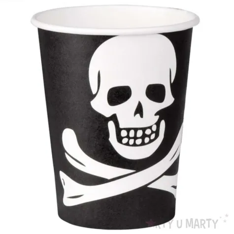 kubeczki papierowe piraci czaszka czarny boland 210 ml 10 szt