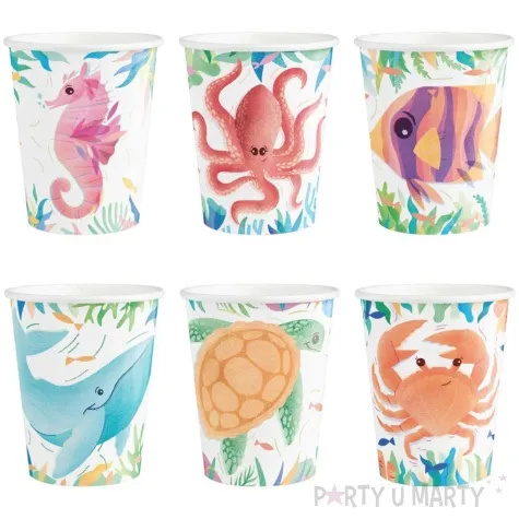 kubeczki papierowe podwodne zwierzeta ocean partypal 220 ml 6 szt