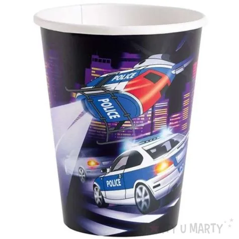 kubeczki papierowe policja amscan 8 szt