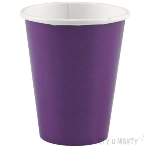 kubeczki papierowe premium amscan fioletowe 266 ml 8 szt