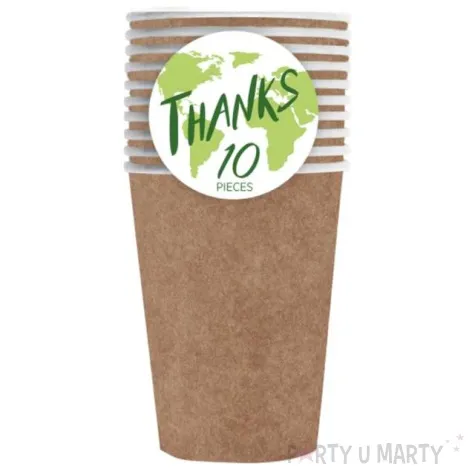 kubeczki papierowe premium bezowe ciemne santex 250 ml 10 szt