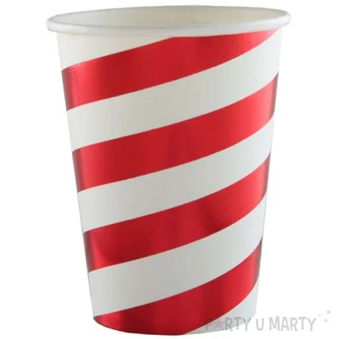 kubeczki papierowe premium czerwone metaliczne 250 ml 10 szt