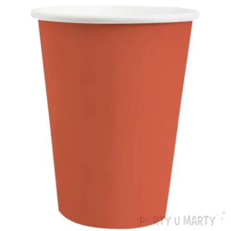 kubeczki papierowe premium pomagranczowe ciemne santex 250 ml 10 szt