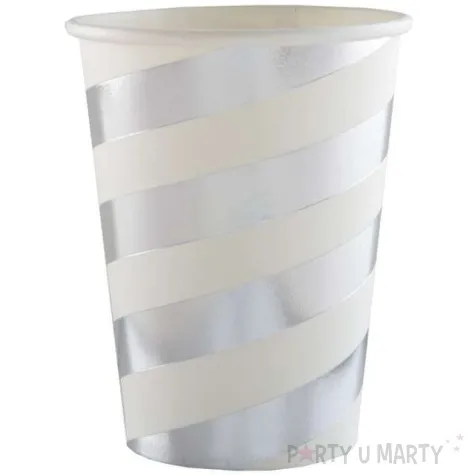 kubeczki papierowe premium srebrne metaliczne 250 ml 10 szt
