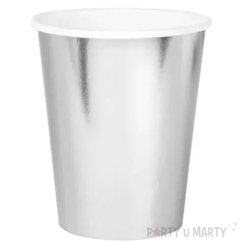 kubeczki papierowe premium srebrne partypal 220ml 6 szt