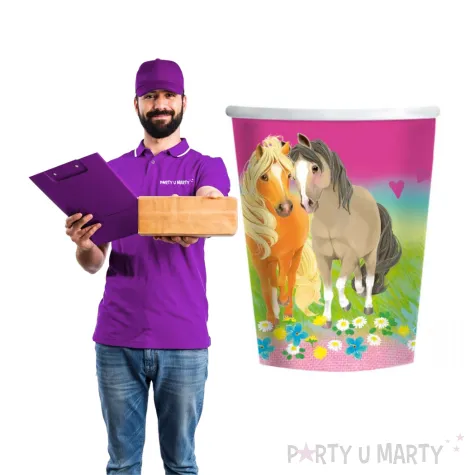 kubeczki papierowe pretty pony amscan 250 ml 8 szt