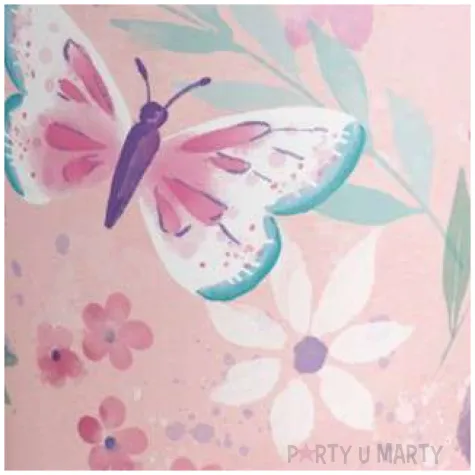 kubeczki papierowe rozowe motylki amscan 250 ml 8 szt