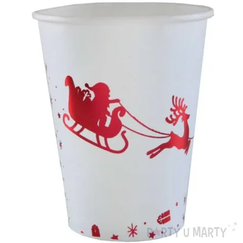 kubeczki papierowe sanie swietego mikolaja santex 250 ml 10 szt