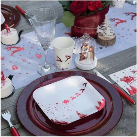 kubeczki papierowe sanie swietego mikolaja santex 250 ml 10 szt