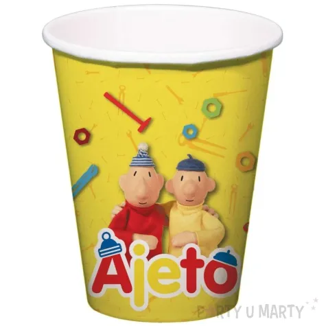 kubeczki papierowe sasiedzi pat i mat zolty folat 250 ml 6 szt