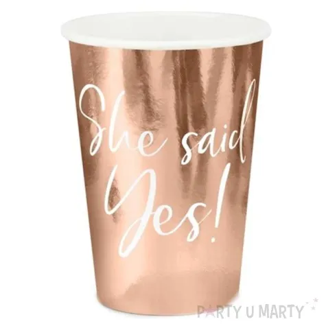 kubeczki papierowe she said yes partydeco 220 ml 6 szt