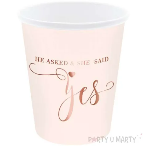 kubeczki papierowe she said yes rozowe partypal 6 szt