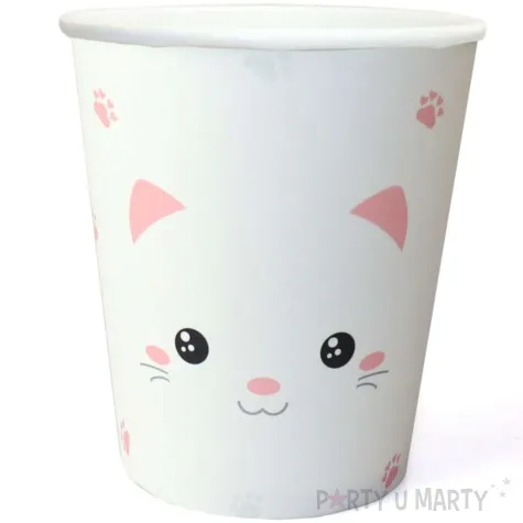 kubeczki papierowe slodki kotek bialy 250 ml 6 szt