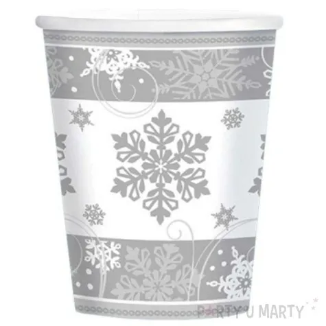 kubeczki papierowe swiateczne platki sniegu amscan 266 ml 8 szt