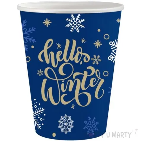 kubeczki papierowe swiateczne platki sniegu godan 250 ml 6 szt