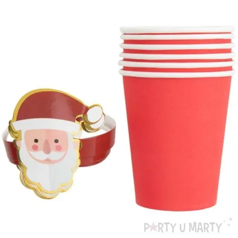 kubeczki papierowe swiety mikolaj nakladka partypal 220 ml 6 szt