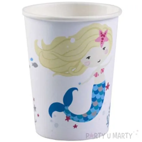 kubeczki papierowe syrenka be a mermaid biale amscan 250 ml 8 szt