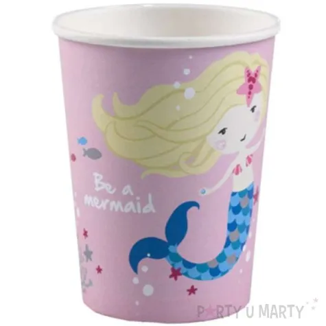 kubeczki papierowe syrenka be a mermaid rozowe amscan 250 ml 8 szt