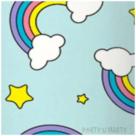 kubeczki papierowe tecza w chmurkach partypal 6 szt 230 ml