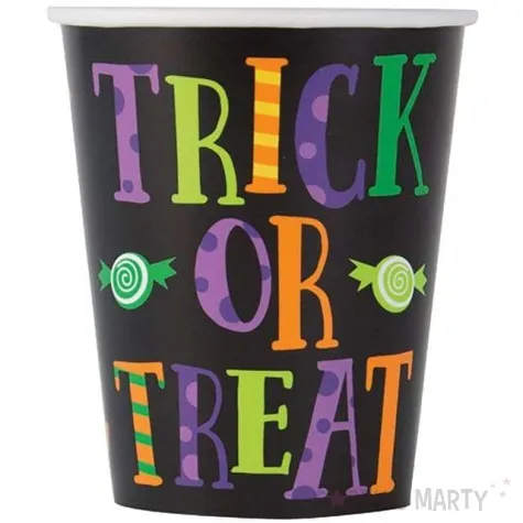 kubeczki papierowe trick or treat unique 266 ml 8 szt