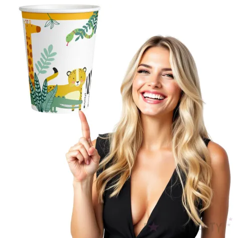 kubeczki papierowe wesole zoo amscan 250 ml 8 szt