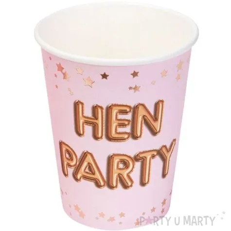 kubeczki papierowe wieczor panienski glitz glamour rozowo zlote neviti 270 ml 8 szt