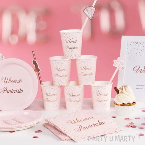 kubeczki papierowe wieczor panienski rozowe partypal 200 ml 6 szt