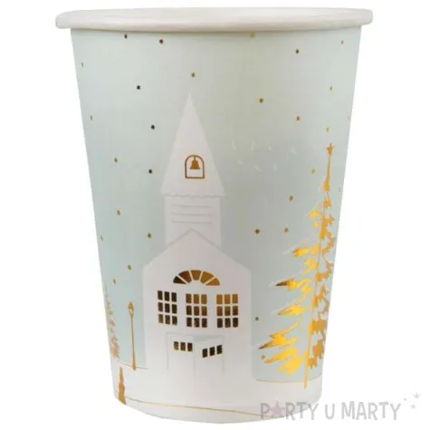 kubeczki papierowe zimowy domek santex 250 ml 10 szt