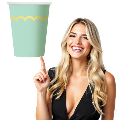 kubeczki papierowe zlote fale mietowe godan 266 ml 6 szt