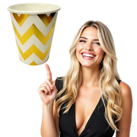 kubeczki papierowe zlote zygzaki top ten 220 ml 6 szt