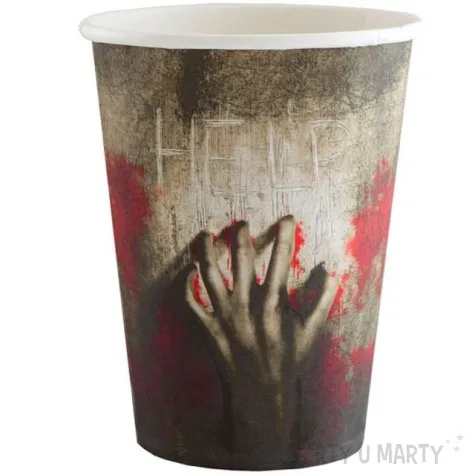 kubeczki papierowe zombie halloween 250 ml 10 szt