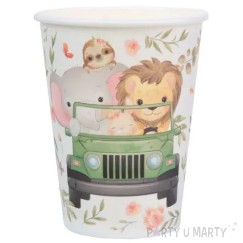 kubeczki papierowe zwierzeta w jeepie santex 270 ml 10 szt