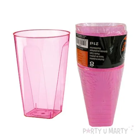kubeczki plastikowe 250 ml rozowe 8 szt