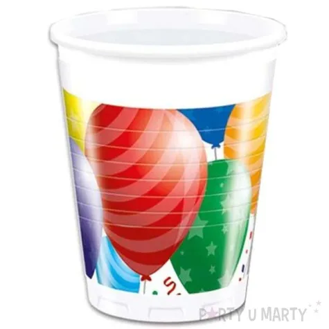 kubeczki plastikowe balloons celebration procos 200 ml 8 szt