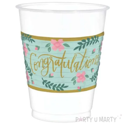 kubeczki plastikowe congratulations mint to be amscan 25 szt 473 ml