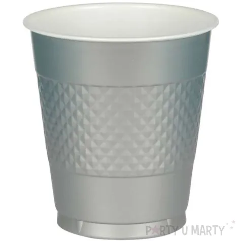 kubeczki plastikowe diamond amscan 355 ml srebrne 20 szt