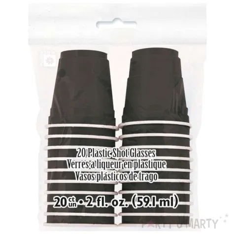 kubeczki plastikowe do shotow metalik czarne godan 59 ml 8 szt