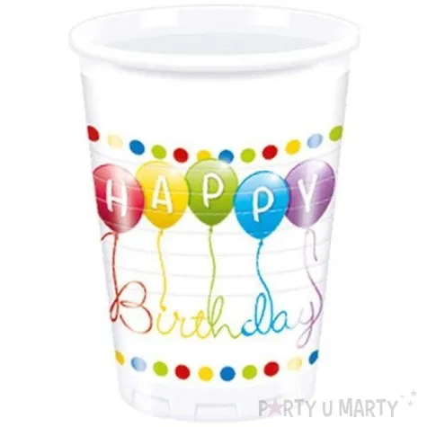 kubeczki plastikowe happy birthday balon procos 200 ml 8 szt