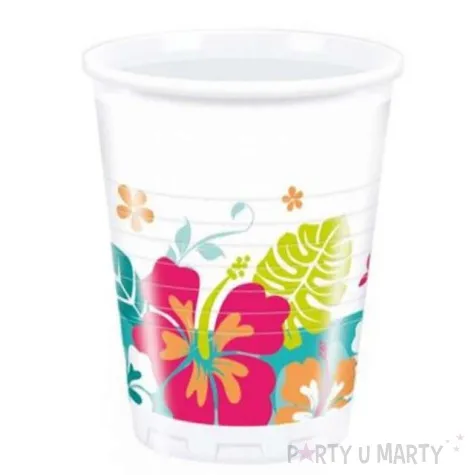 kubeczki plastikowe hawajskie kwiaty procos 200 ml 8 szt