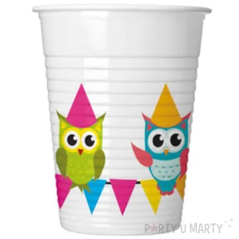 kubeczki plastikowe party z sowkami procos 200 ml 8 szt