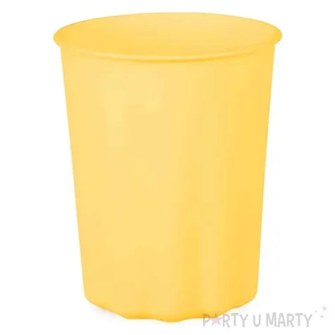 kubeczki plastikowe wielokrotnego uzytku falbanka pastelowe zolty 220 ml 4 szt