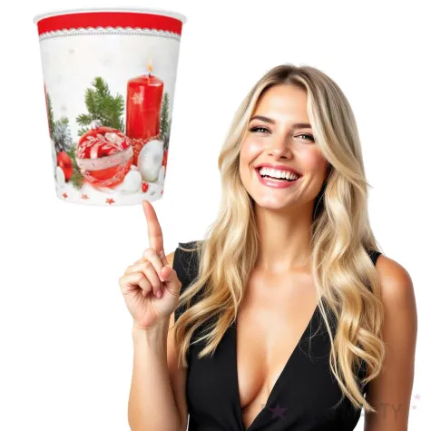 kubeczki swiateczne bombki i swiece maki 250 ml 8 szt