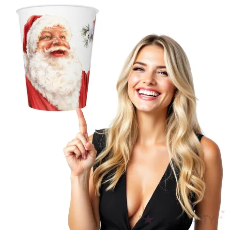 kubeczki swiety mikolaj usmiechniety maki 250 ml 8 szt