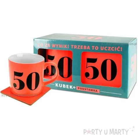 kubek 50 urodziny neon czerwony pan dragon