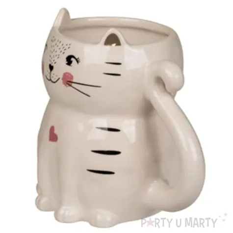 kubek ceramiczny kot bialy ootb